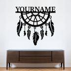 Personalized Dream Catcher Metal Wall Art - Custom Name Iron Sign for Home Decor, 8-30 Inch Black (Style C)