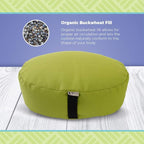 Bean Products Zafu Meditation Pillows for Sitting on Floor, Yoga Cushion, Cotton/Buckwheat Fill Yoga Pillow, Zafu Meditation Cushion, Zen Kneeling Prayer Pad- Made in USA - 14"x18" Oval - Burgundy