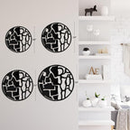 SIGNLEADER Metal Wall Art Decor Abstract Circle Shapes Minimalist Modern Abstract Wall Sculpture Hangings Home Decoration for Living Room, Bedroom, Bathroom, Kitchen, Outdoor - 30" Black