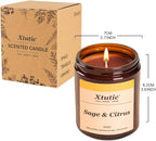 Soy Candle Gifts for Women & Men - 7oz Brown Scented Candle, 50-Hour Burn Time, Aromatherapy Jar for Home Decor, Relaxing Ambiance in Bedroom & Office(Sage Citrus)