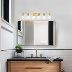 6 Light Gold Bathroom Vanity Light,Bathroom Light Fixtures, 38" Modern Brushed Gold Vanity Lighting Fixtures for Bathroom Over Mirror, Gold Sconces Wall Lighting for Bedroom