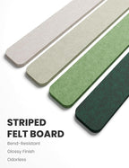 Cork Board Alternative Felt Strip Board 8-Pack 13"x2", Office Pin Board with 50 Push Pins, Adhesive Install for Bedroom Door & Home Office(Sagewood)