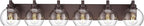 Oil Rubbed Bronze Bathroom Light Fixtures, 6-Light Bathroom Vanity Lights Over Mirror with Globe Clear Glass Shade, 38 Inch Modern Sconces Wall Lighting, VL195-ORB-6