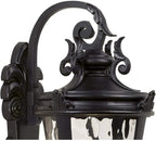 John Timberland Marseille Rustic Vintage Outdoor Wall Light Fixture Textured Black Scroll 27 1/2" Hammered Glass for Exterior House Porch Patio Outside Deck Garage Yard Front Door Garden Home