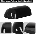 FIRVRE Lamp Shades for Table Lamps, Banker Glass Lamp Shade Replacement, Desk Lamp Black Glass Cover("8.85 IN " L "5.11 IN" W "2.95 IN" H)