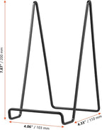 SINJEUN 8 Pack 8 Inch Display Stands, Picture Frame Holder Stand, Tabletop Picture Easel Stand, Black Iron Frame Stand for Decorative Plates, Photo Frames