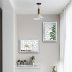 Wocred Set of 2 Rectangular Wall Mirror,Gorgeous Rustic Farmhouse Accent Mirror,Rustic White Color Entry Mirror for Bathroom Renovation,Bedrooms,Living Rooms and More(11”x15”)