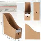 50 Pcs Cardboard Magazine Holder Magazine File Holder Magazine Storage Box Document Magazine File Organizer with 50 Pcs Labels for School Office Home Supplies, Brown
