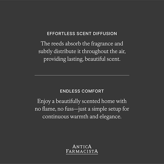 Antica Farmacista Home Ambiance Diffuser - Long-Lasting Reed Scent Diffuser - Luxury Room Freshener Gift - Warm White, 3.4 fl oz