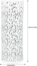 Umbrella Stand Umbrella Holder for Entryway,Umbrella Stand Rack,Metal Hollowed Freestanding Round Umbrella Holder Organizer Bin,Umbrella Rack Organizer Freestanding for Home Hotel Office(Medium-White)