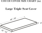 Couch Covers for 3 Cushion Sofa Pet Friendly Couch Cushion Covers Universal Sofa Covers Washable Stretch Slipcovers for Sectional Sofa (Texture Sea Blue,Large Triple Seat Cover)