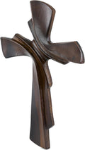 DAICAT - Hand-carved Cross,Wooden Cross for Wall Decor 9.8 In Rustic Crucifix Gift for Mom Wall Crosses Unique Gifts for Teen, Boy or Baptism (No 1)