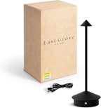 Arrrow LED Cordless USB-C Re-Chargeable Desk Lamp, 5200mAh Battery Operated with 3 Color Temperature 2700K-3000K-3500K and Fingertip Touch On/Off Plus Dimming in Black