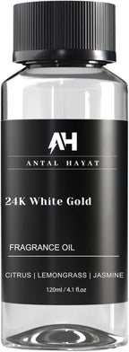 24K Diffuser Essential Oil Scent - Luxury Hotel Inspired Aromatherapy Scent Diffuser Oil - Hints of Zesty Citrus, Floral Jasmine, & Delicate Lily - for Essential Oil Diffusers - 120mL