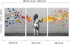 Novatique Banksy Wall Art Street Wall Art Colorful Butterfly Graffiti Painting Canvas Print Modern Graffiti Picture Art for Office Living Room Bedroom,20”x 28”x3Pcs