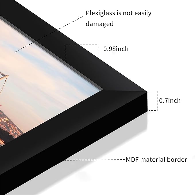16x24 Picture Frame Black Set of 3, Display Pictures 12x18 with Mat or 16 x 24 Without Mat, Poster Frames 16x24 Poster Frames for Wall Hanging Horizontal and Vertical