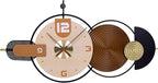 38x20 Inch Large Modern Wall Clock for Living Room - Metal & Wood Combination, Silent Non-Ticking Battery Operated Decorative Clock for Home, Bedroom, Kitchen, Office