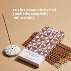 Folkulture Incense Sticks | Set of 120 Insence-Sticks with Holder for Relaxation | Sandalwood & Oud Incense| Organic, Slow Burning & Non Toxic Inscents | Luxe Santal Fragrances for Meditation