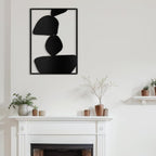 SIGNLEADER Metal Wall Art Decor Abstract Shapes Minimalist Modern Abstract Wall Sculpture Hangings Home Decoration for Living Room, Bedroom, Bathroom, Kitchen, Outdoor - 18" Black