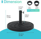 COBANA Patio Umbrella Base, 40lbs Outdoor Heavy Duty Resin Umbrella Stand for Garden, Backyard, Porch, Balcony, Black