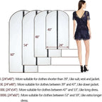 Garment Bags for Hanging Clothes 12 PCS Transparent Waterproof Dustproof Storage for Wardrobe Storage Suit Covers for Closet Cloth Cover Washable Clear Reuse Full Zipper for Suits Gowns 24''x40''