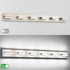SOLFART Bathroom Vanity Lights, Brushed Nickel Light Fixtures for Bathroom Above Mirror, 6 Light Led Vanity Lighting,5 Color Temperature Adjustable,Bath Lighting Fixture Nickel