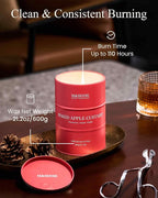 M&SENSE Baked Apple Scented Candles Large, Natural Soy Candles 21.2oz 120 Hour Slow Burning,Christmas Candle Candle for Stress Relief Meditation Relaxing,Aromatherapy Christmas Decor