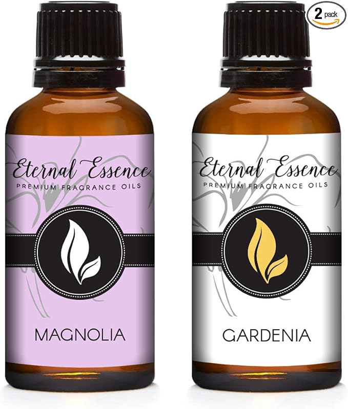 Eternal Essence Oils 2 Pack 30ml Premium Fragrance Oil - Magnolia & Gardenia - for Candle, Soap Making, Aromatherapy, Diffusers, Home Care, & Humidifiers