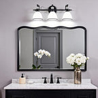 ANDY STAR Milky Glass Bathroom Vanity Light Over Mirror, 3-Light Matte Black Bathroom Light Fixtures with Frosted Glass, 22.5 inch Modern Vanity Lighting Wall Mount, E26 Base, Bulbs Not Included