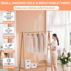 Clear Garment Bags Clothes Covers for Closet Storage (set of 12) Closet Cover for Open Closet Hanging Clothes Travel Bag Clothes Bags with Zipper Gown Garment Bag for Long Dresses