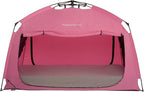 Indoor Instant Privacy Bed Tent for Sleeping,Quick Set-up Bed Canopies,Portable Bed Drapes with Large Space and 3 Doors (Pink, Full)