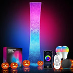 LEONC RGB+CCT Floor Lamp with Remote, 1800lm LED Tuya Smart 9W×2 Bulbs, 61" Smart Modern Floor Lamp with Alexa, Music Sync and 16 Million Colors, Color Changing Standing Lamp for Bedroom Living Room