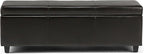 SIMPLIHOME Avalon Storage Ottoman Bench - 48 inch Wide Upholstered Vegan Leather Rectangular Lift-Top Ottoman in Tanners Brown, Contemporary Storage Bench for Living Room with High-Density Foam