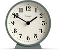 NEWGATE® Theatre Mantel Clock | Modern Classic Round Design | Asparagus Green | Contemporary Style for Desk, Table, Shelf or Bedside