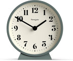 NEWGATE® Theatre Mantel Clock | Modern Classic Round Design | Asparagus Green | Contemporary Style for Desk, Table, Shelf or Bedside