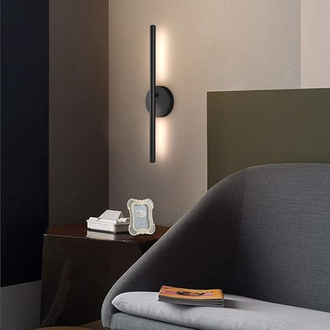 Aipsun Black Wall Sconce Rotatable 360° LED Black Wall Light Fixture for Bedroom Living Room Hotel Hallway Corridor Warm White 3000K