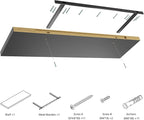 Wall Shelf Set of 1, Black Floating Shelves 30 in W x 10 in D x 1 in H, Wooden Floating Wall Shelf with Invisible Brackets for Living Room/Bedroom/Bathroom/Kitchen Storage and Decor