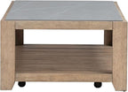 Liberty Furniture Millstone 3 Piece Living Room Set with Tile Top Cocktail Table, 2 End Tables - Nutmeg Oak Wood