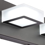 Ralbay 46inch Matte Black Vanity Lights 7 Lights Dimmable 5 Color Temperature Acrylic Modern LED Black Vanity Lighting for Bathroom