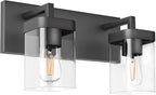 Bathroom Vanity Light, Square Design 2 Lights Morden Bathroom Lighting Fixtures Over Mirror, Black Light Fixtures for Living Room/Bedroom
