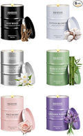 Fall Candle Gift Set | Mini Scented Candles Set | 6 Pack Candles for Home Scented,Oud Wood,Cotton Blossom,Vanilla Amber,Bamboo Rose Lavender Candle,Gift Set for Women and Men,Soy Wax 21 oz 105 Hour