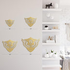SIGNLEADER Metal Wall Art Decor - Soccer Trophy with Wings Minimalist Modern Abstract Wall Sculpture Hanging Home Decoration for Living Room, Bedroom, Bathroom, Kitchen, Studio, Outdoor - 24" Gold