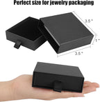 Jewelry Gift Boxes, 5 Pack 3.5×3.5x1Inch Cardboard Jewelry Boxes, Bulk Small Jewelry Boxes with Lids for Necklace Ring Earring Display Box (Black)