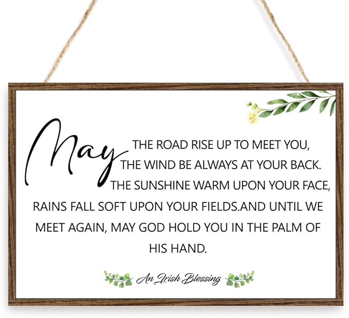 Irish Blessing Sign Wood Plaque Wall Decor,Irish Home Blessing Wooden Hanging Sign Wall Pediments for Home Front Door