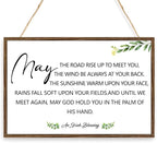 Irish Blessing Sign Wood Plaque Wall Decor,Irish Home Blessing Wooden Hanging Sign Wall Pediments for Home Front Door