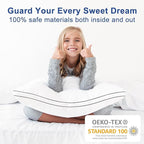 Premium Pillows Standard Size Set of 4, Fluffy and Supportive 7D Down Alternative Bed Pillows, Luxury Soft Hotel Quality Gusseted Pillow for Side Back Stomach Sleepers, Relief Neck Head Shoulder Pain