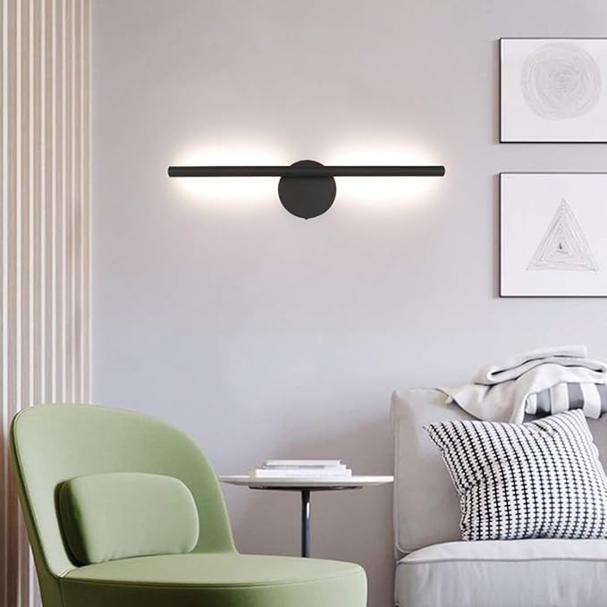 Aipsun Black Wall Sconce Rotatable 360° LED Black Wall Light Fixture for Bedroom Living Room Hotel Hallway Corridor Warm White 3000K