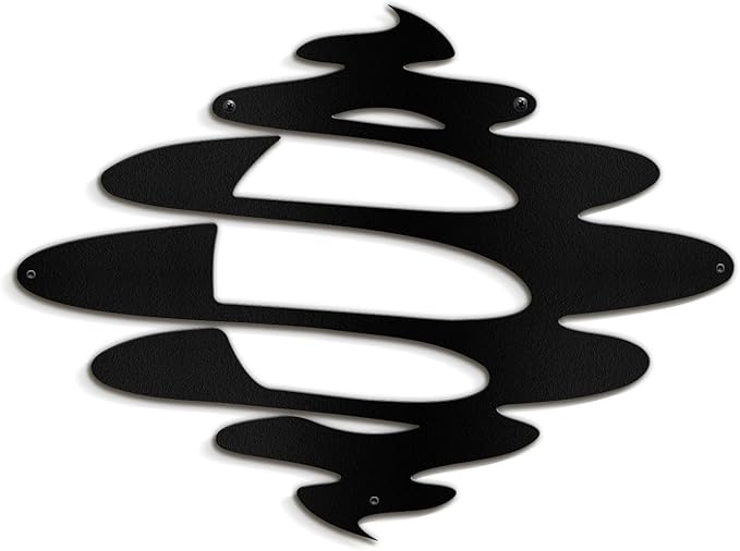 SIGNLEADER Metal Wall Art Decor Abstract Shapes Geometric Illustrations Modern Abstract Wall Sculpture Hangings Home Decoration for Living Room, Bedroom, Bathroom, Kitchen, Outdoor - 18" Black