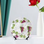 6 Inch Decorative Plate, Vine Tableware Plate, Agriculture Harvest Yield Print Ceramic Wall Hanging for Fine Dining, Upscale Events, Dinner Parties, Weddings, Catering, Christmas, Thankgiving Decor