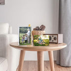 Acrylic Photo Frame 5x7 inches, Free Standing Desktop Double Sided Magnetic Picture Display, 10 + 10MM Thickness Clear Magnet Photo Frame with Microfiber Cloth, Gift Box Package